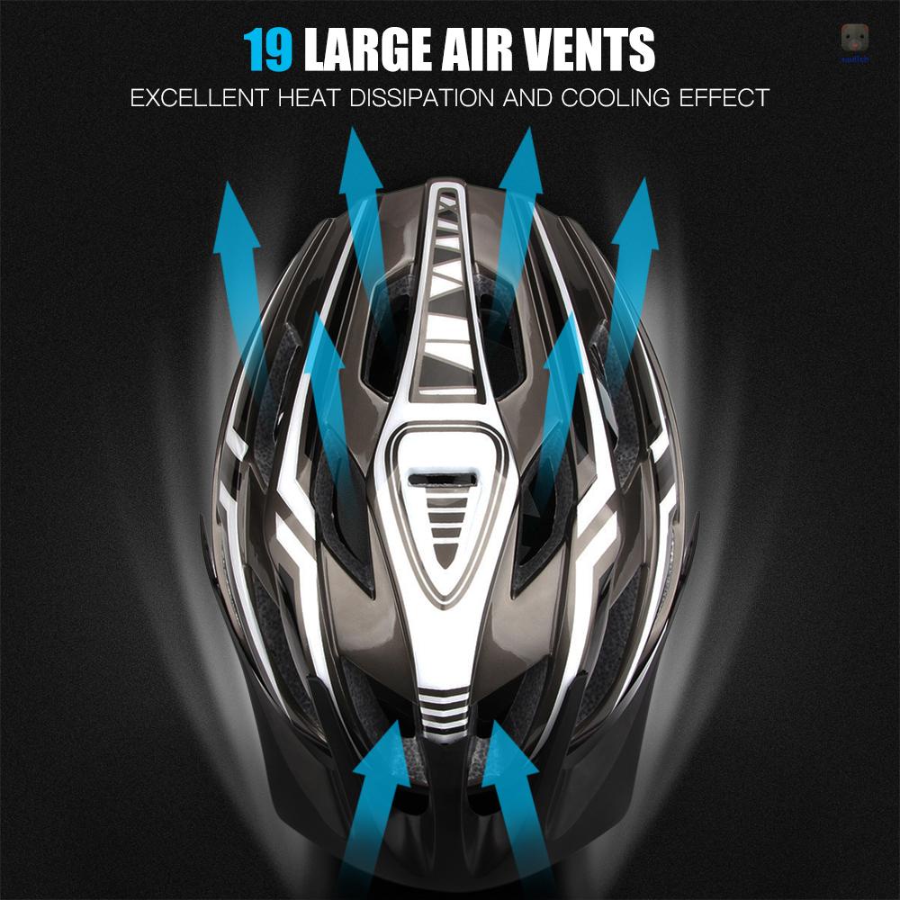 Mũ Bảo Hiểm Có Đèn LED 19 Lỗ Thoáng Khí An Toàn Cho Xe Đạp Leo Núi