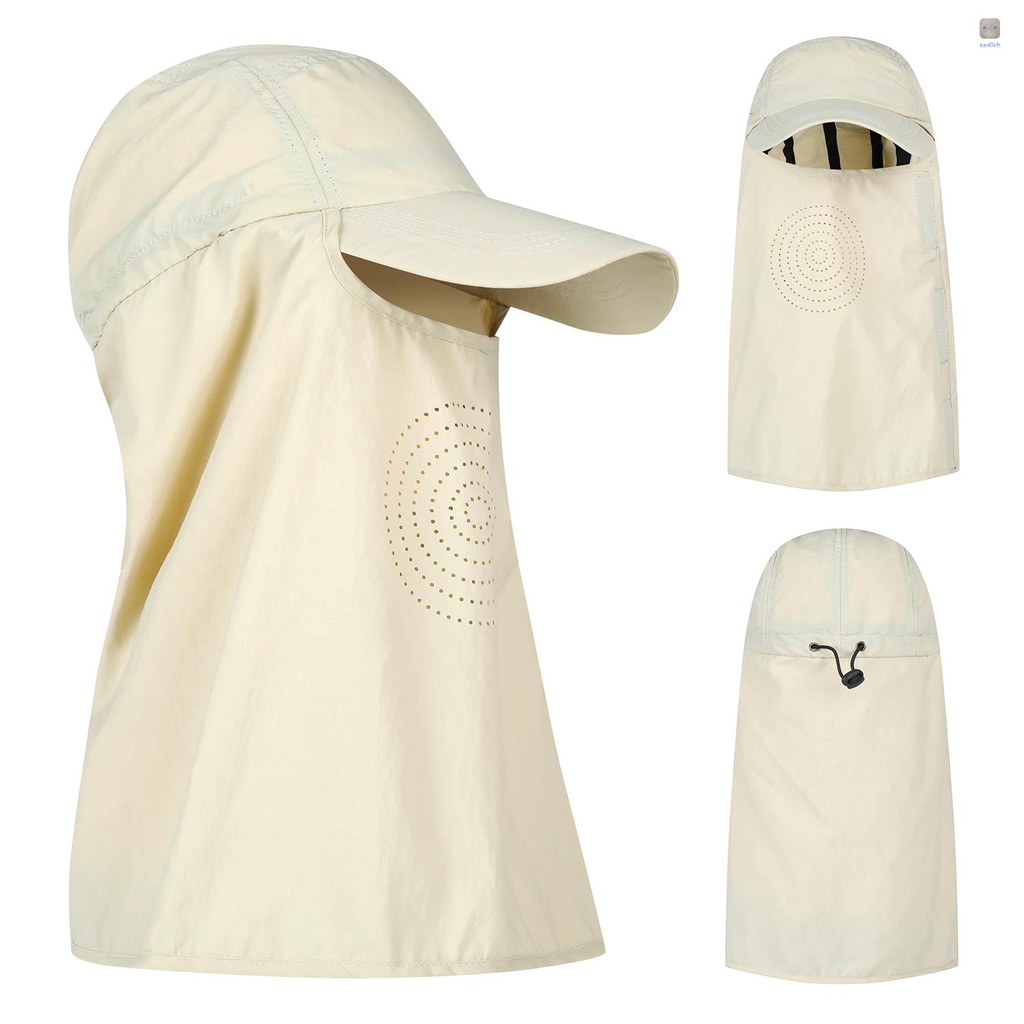 Mũ Chống Nắng Thoáng Khí Nhanh Khô Kèm Tấm Che Mặt Và Cổ Tiện Dụng