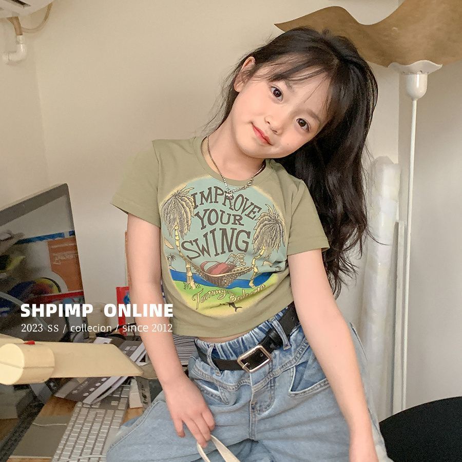 Áo Thun Ngắn Tay Thời Trang Mùa Hè 2023 Dành Cho Bé Gái