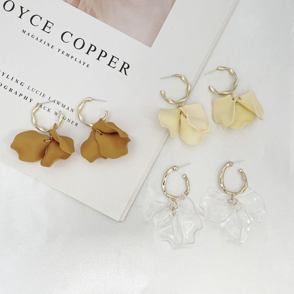 Epoch Bông Tai Dáng Dài Hình Cánh Hoa Thanh Lịch Lãng Mạn Phong Cách Hàn Quốc