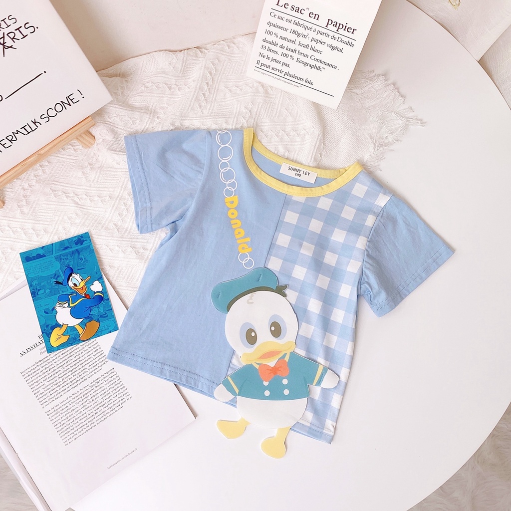 Áo Thun 100% Cotton Tay Ngắn Thoáng Khí In Họa Tiết Hoạt Hình Thời Trang Mùa Hè 2023 Cho Bé