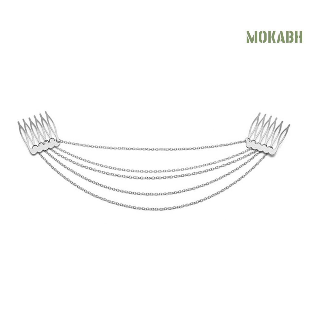 Lược Cài Tóc Bằng Hợp Kim Phối Dây Xích Tua Rua Thời Trang