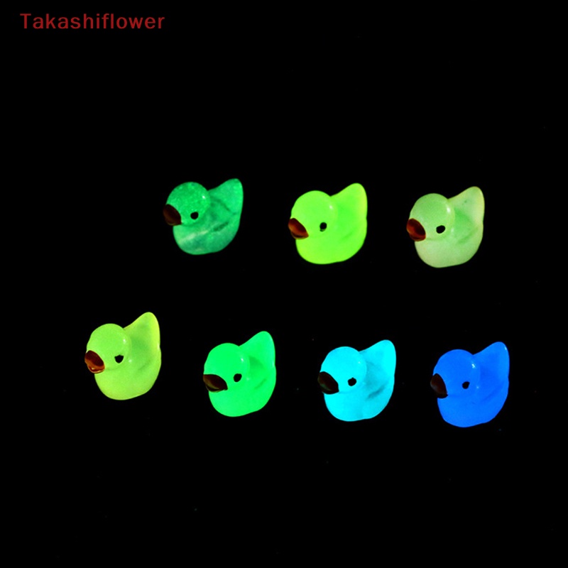 Set 10 Tượng Vịt Con Dạ Quang Mini Bằng Nhựa Resin Trang Trí Tiểu Cảnh