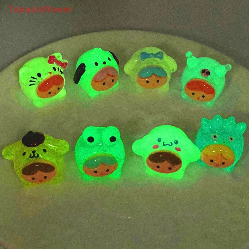 1 Đồ trang trí Búp Bê Mini Dạ Quang Hình Sanrio Hello Kitty Cinnamon Trang Trí Tiểu Cảnh