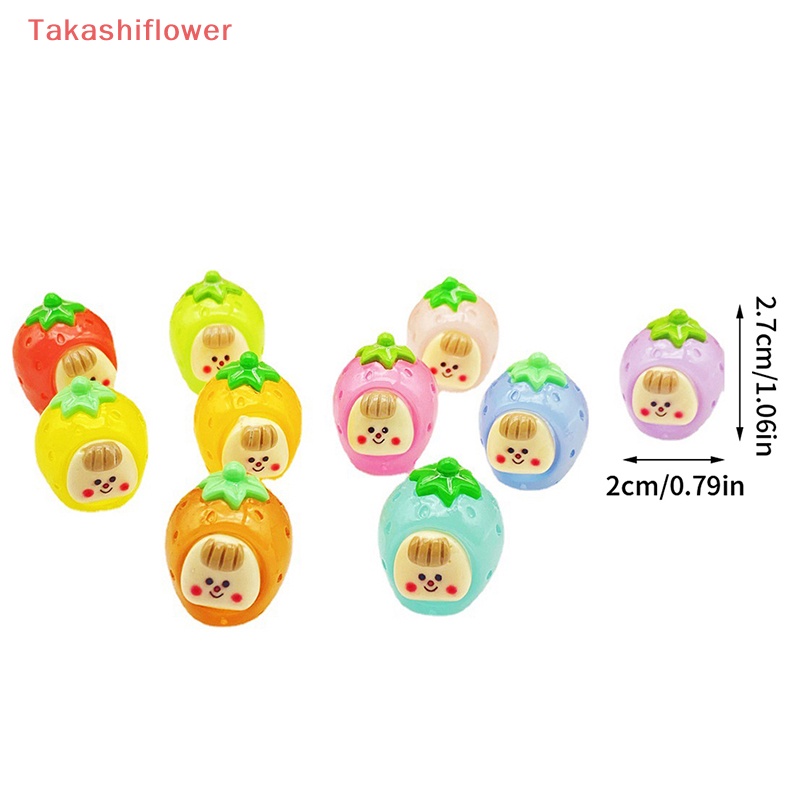 Bộ 2 Đồ trang trí Trái Dâu Hoạt Hình Phát Sáng Dùng Trang Trí Tiểu Cảnh