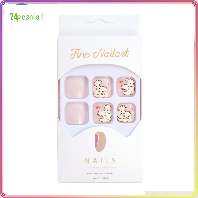Set 24 Móng Chân Giả J-10 Họa Tiết Dễ Thương