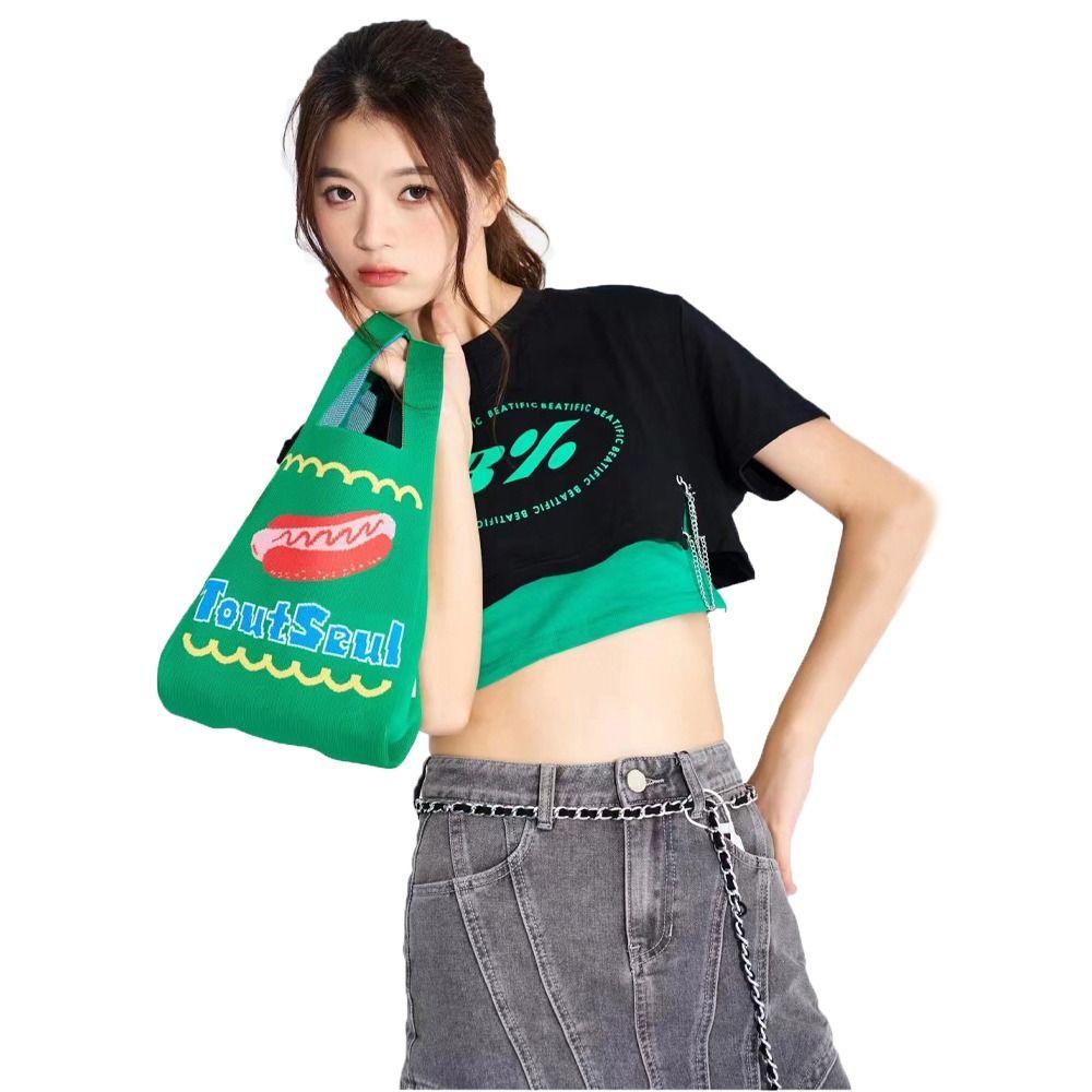 Ví Đựng Son Môi / Đồ Trang Điểm Sức Chứa Lớn In Họa Tiết Thỏ Và Chữ Phong Cách Hàn Quốc Dễ Thương Dành Cho Nữ