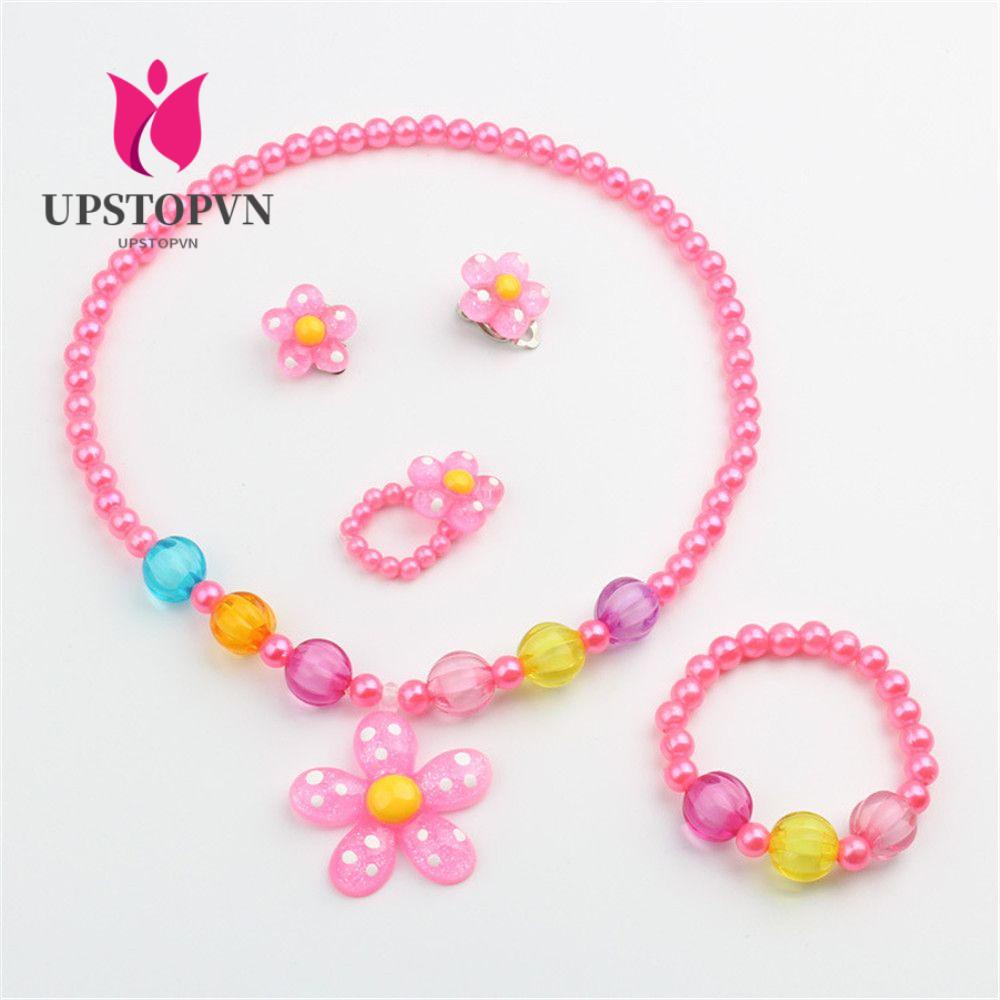 Set 5 Món Đồ Trang Sức Xinh Xắn Cho Bé Gái Vòng Tay Kèm Nhẫn Thiết Kế Tinh Tế