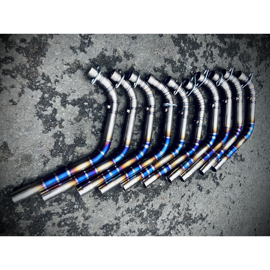 Cổ pô Titan nguyên chất hàn vẩy con sâu cho Wave Dream Exciter Winner Sirius Jupiter Vario Airblade SH Raider ..v...v...