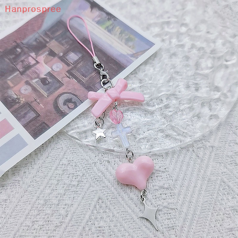 Hanprospree > Dây Đeo Điện Thoại Di Động Trong Suốt Đính Nơ Trái Tim Tươi Tắn Nhỏ Nhắn Nhẹ Nhàng Đa Năng Thời Trang Mùa Hè Cho Học