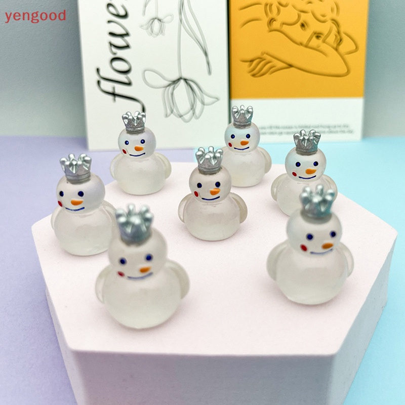 1 Mô Hình Người Tuyết Mini Bằng Nhựa Phát Quang Trang Trí Bảng Điều Khiển Xe Hơi