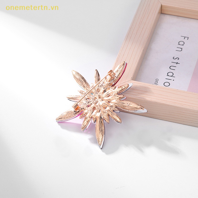 Ghim Cài Áo Hình Bông Tuyết Đính Đá Nhiều Màu Sắc Thời Trang Dành Cho Nữ