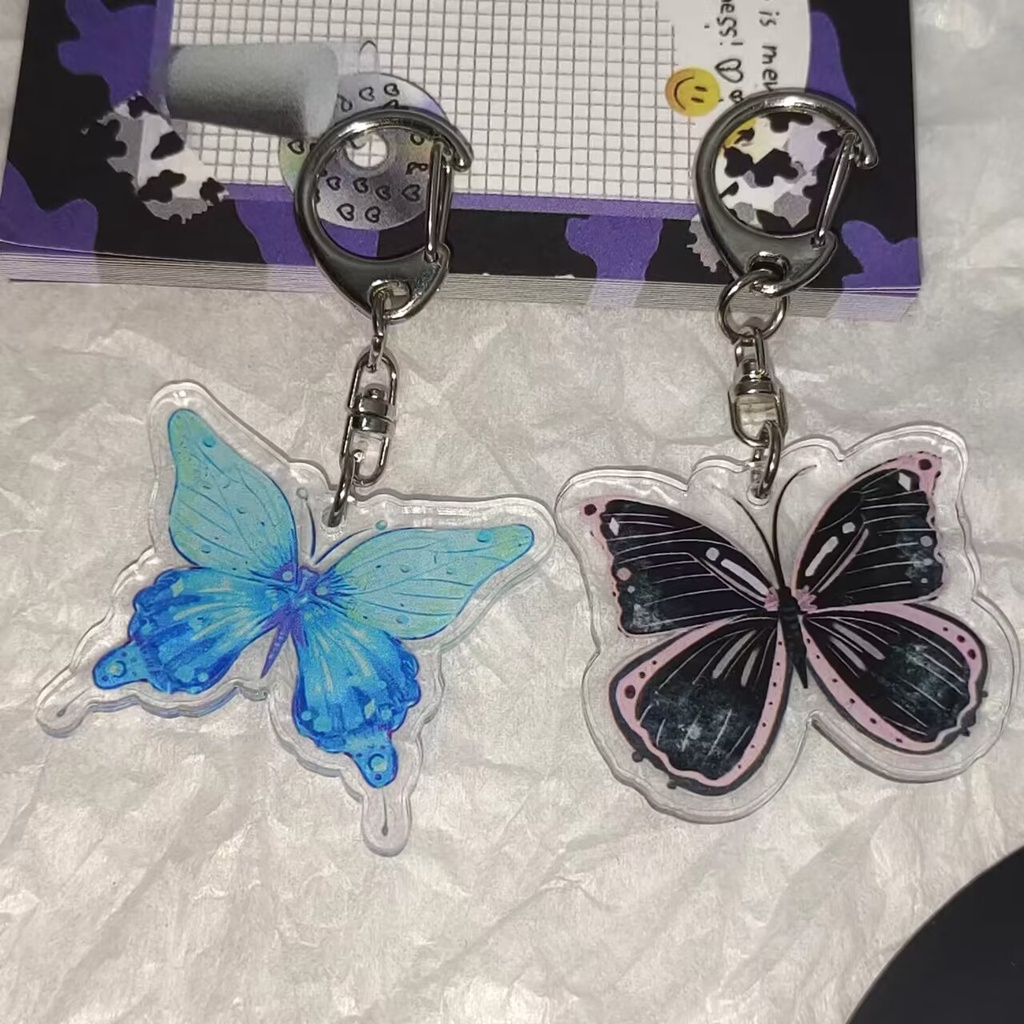 Y2k Móc Khóa Acrylic Hình Bướm Nhiều Màu Sắc Dễ Thương Dành Cho Nữ