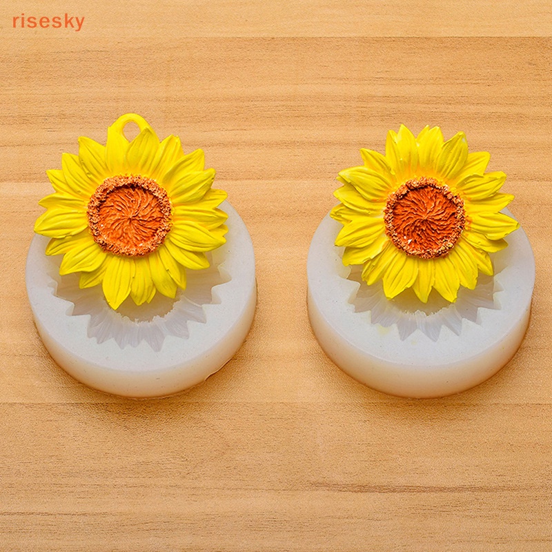 Khuôn Silicone Tạo Hình Hoa Hướng Dương 3D DIY Trang Trí Gương Chiếu Hậu Xe Hơi