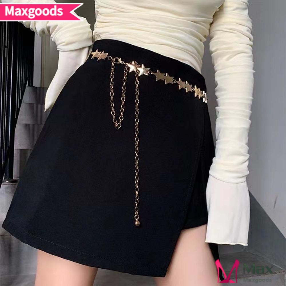 Thắt Lưng Dây Xích Kim Loại Hình Ngôi Sao Năm Cánh Thời Trang Cho Nữ|Thắt Lưng Thiết Kế Độc Đáo Cá Tính Thời Trang