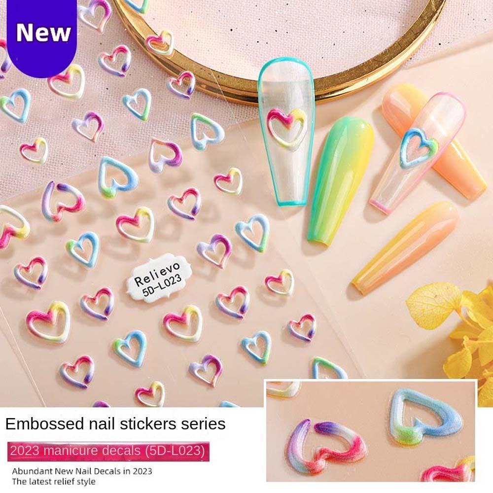 Miếng Dán Trang Trí Móng Tay Hình Chó Mèo Dễ Thương