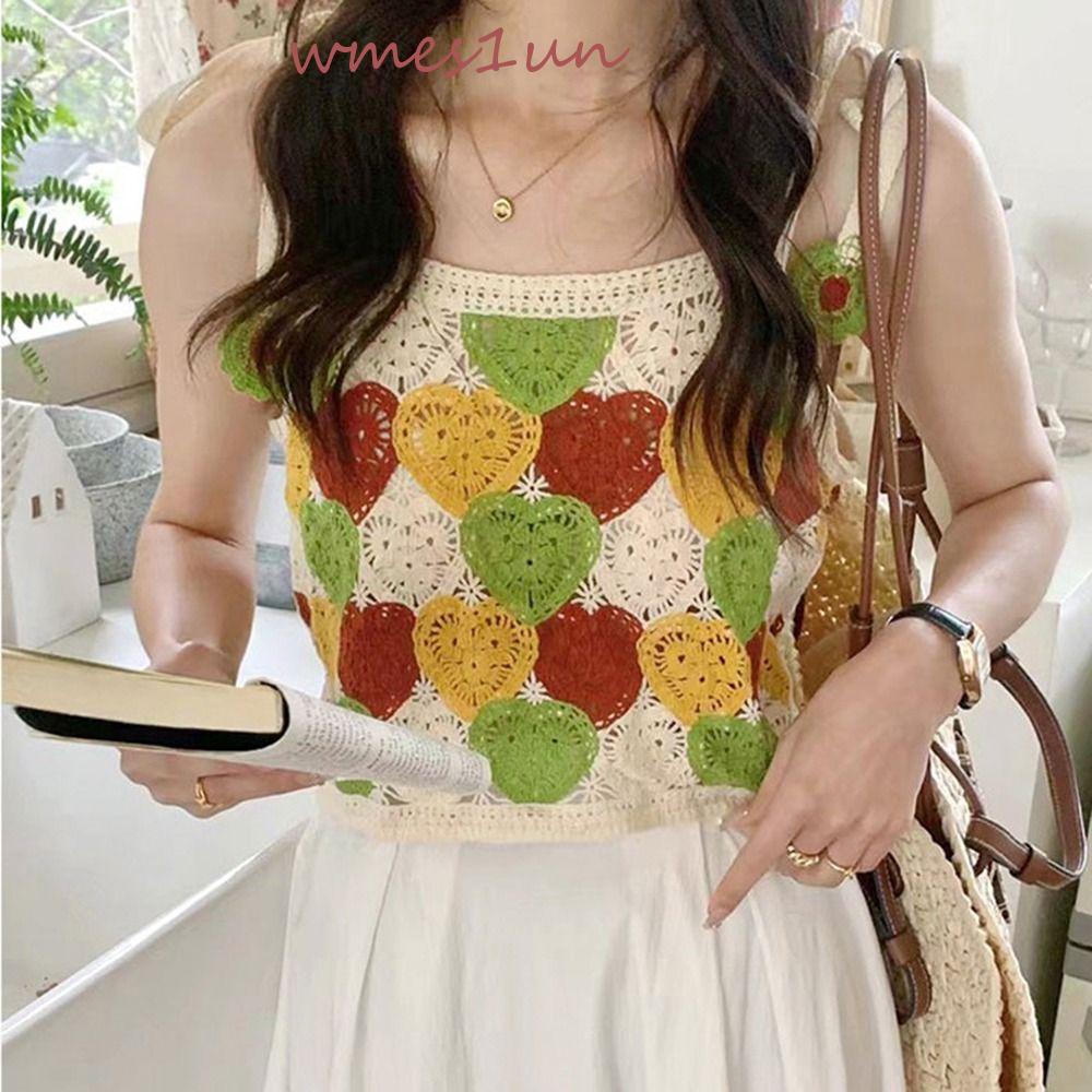 Áo Dệt Kim Hai Dây 15H Họa Tiết Hoa Xinh Xắn Thời Trang Mùa Hè Cho Nữ