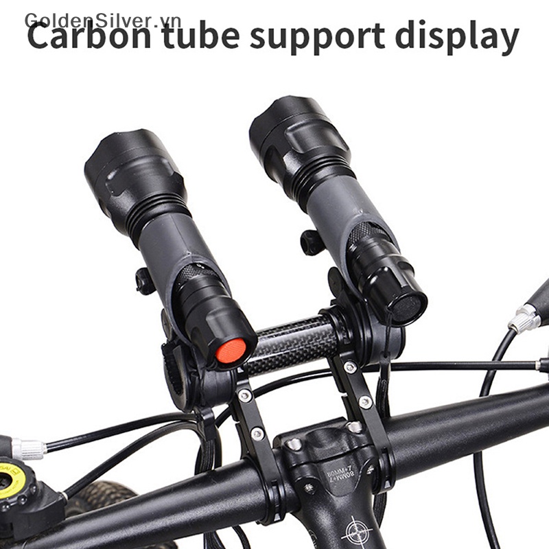 Giá Đỡ Đèn Pha Xe Đạp Mở Rộng Bằng Sợi Carbon Màu Vàng Bạc
