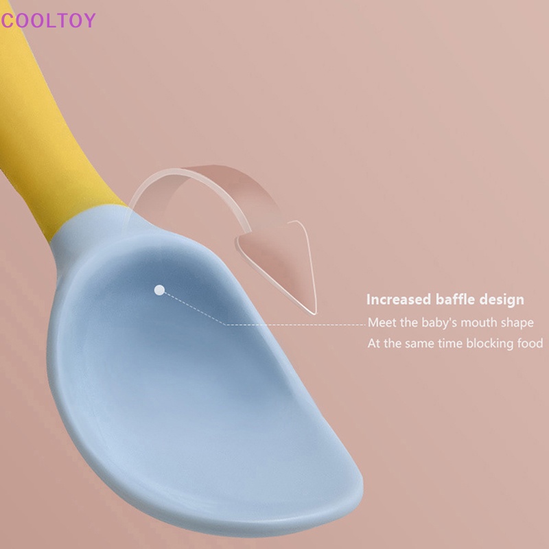 Set 2 Muỗng Nĩa Bằng Nhựa PP + TPE Mềm Tập Ăn Cho Bé