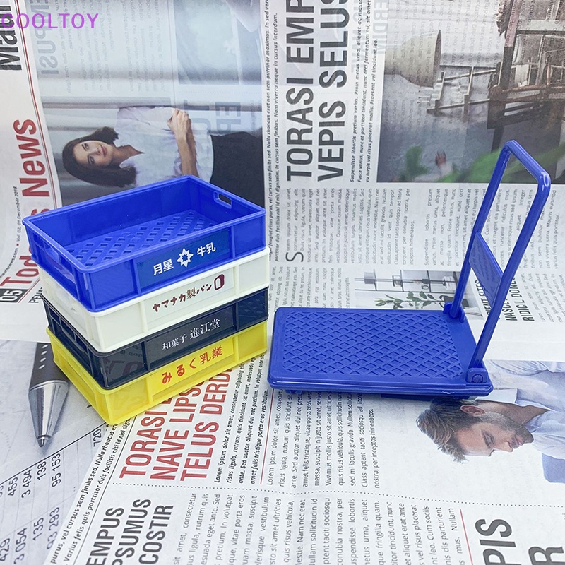 Mô Hình Xe Đẩy Mua Sắm Mini Tỉ Lệ 1 / 12 Trang Trí Nhà Búp Bê