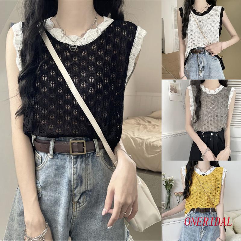 Áo Croptop Dệt Kim Cổ Tròn Dáng Ôm Thời Trang Mùa Hè Y2K Dành Cho Bạn Nữ