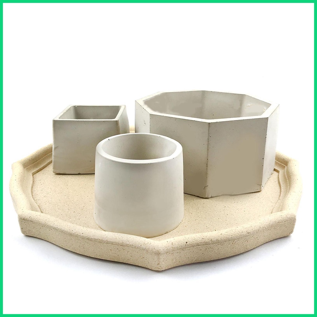 Khuôn Silicone Làm Chậu Cây Mọng Nước Hình Lục Giác / Tròn / Lục Giác DIY