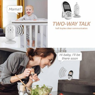 Sm660 Baby Monitor Tầm nhìn ban đêm Không dây An toàn cho trẻ em Đồng hồ báo thức âm thanh 2 chiều 2.4 Inch An ninh Video Màn hình cho bé