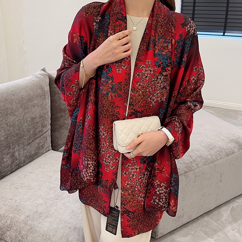 Khăn Choàng Cổ Kích Thước Lớn 180X90Cm In Họa Tiết Sang Trọng Thời Trang Cho Nữ