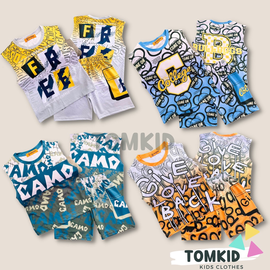 Đồ bộ cho bé trai bộ sát nách 3 lỗ bé trai HipHop chất thun lạnh chính phẩm loại 1 rộng rãi thoáng mát sành điệu 10-40kg