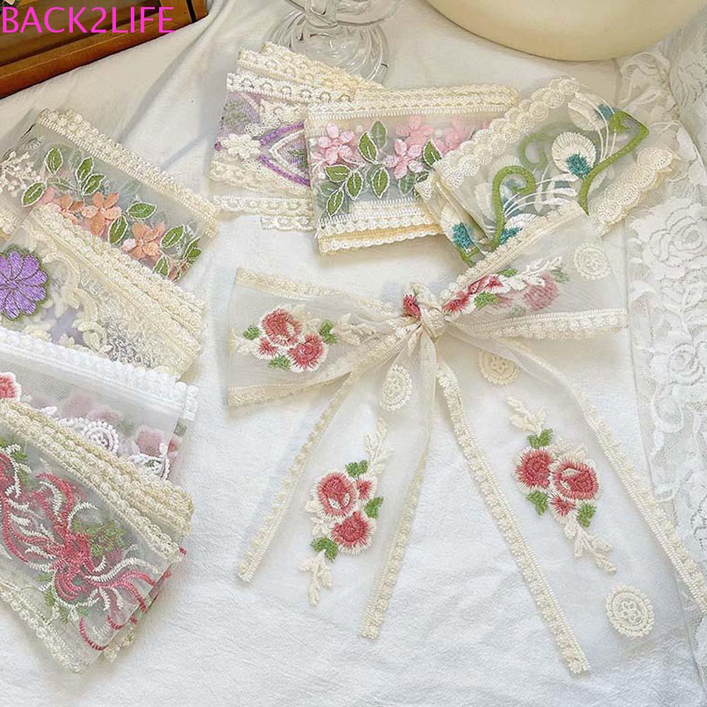 2 Băng Đô Cài Tóc Họa Tiết Hoa Thêu Thanh Lịch Phong Cách Hàn Quốc