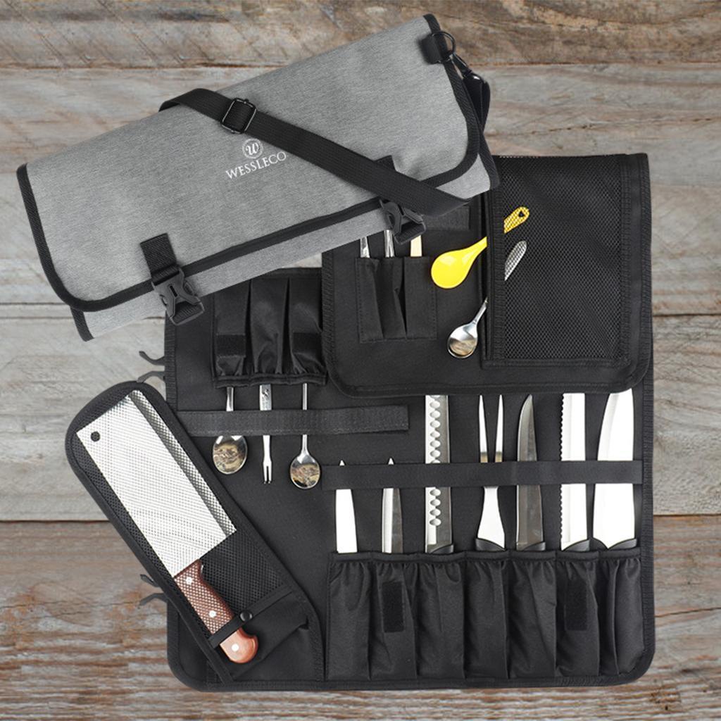 Túi Cuộn Đựng Dao Cắt Thịt Có Dây Điều Chỉnh Được Cho Nhà Bếp