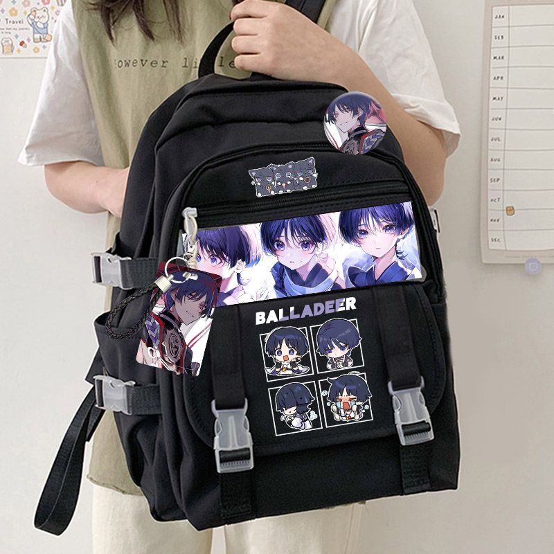 Genshin Impact Peripheral schoolbag Scaramouche/Wanderer shoulder backpack students Two-Dimensional junior high school boys and girls anime