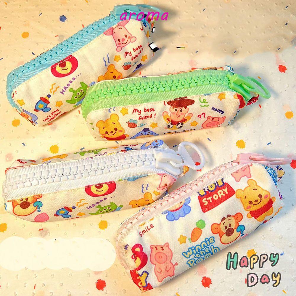 Túi Đựng Đồ Trang Điểm Đa Năng Có Khóa Kéo In Hình Gấu Pooh Dễ Thương