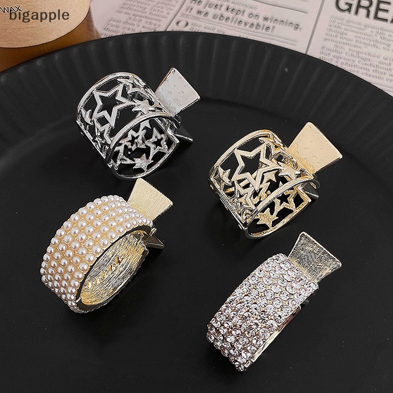 Kẹp Tóc Đính Đá Bằng Kim Loại Kiểu Gợn Sóng 1 Cái