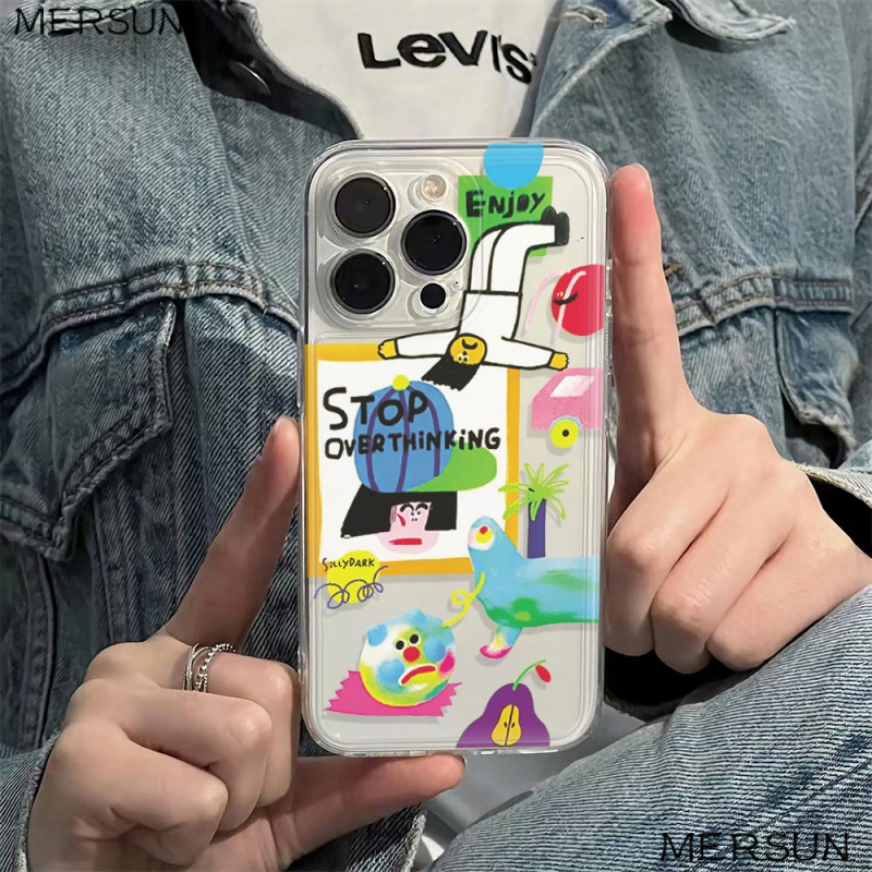 ✅Ốp Điện Thoại Mềm Chống Sốc Họa Tiết Graffiti 6In Đơn Giản Cho Iphone 14pro13 12 11maxplus 78 KM0B