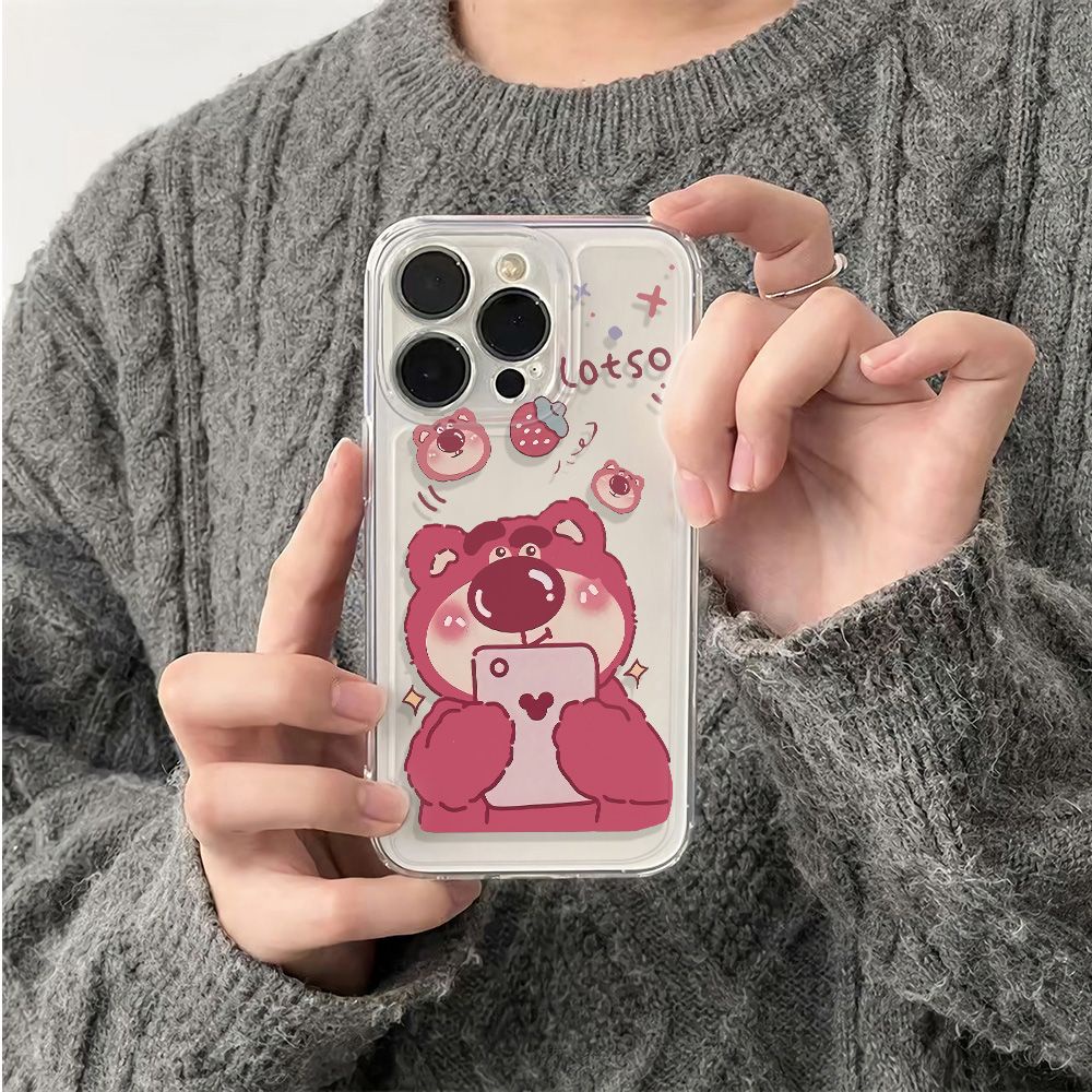 ✅Ốp Điện Thoại Dẻo Họa Tiết Gấu &amp; Dâu Tây Dễ Thương Chống Sốc Cho iPhone12 Plus6In 78 14promax 1113