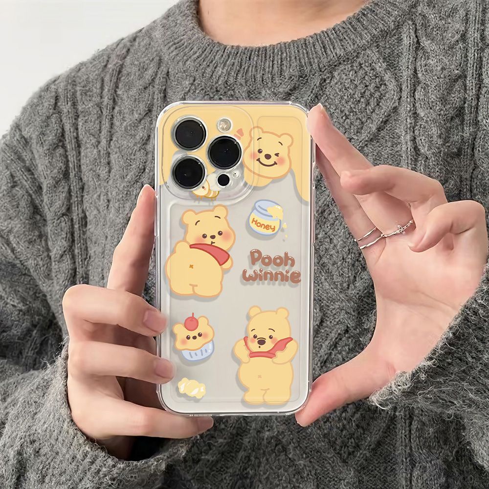 ✅Ốp Điện Thoại Dẻo Họa Tiết Hoạt Hình Gấu Pooh Dễ Thương Chống Sốc Cho Iphone126In78 13 11 A625 max 14pro