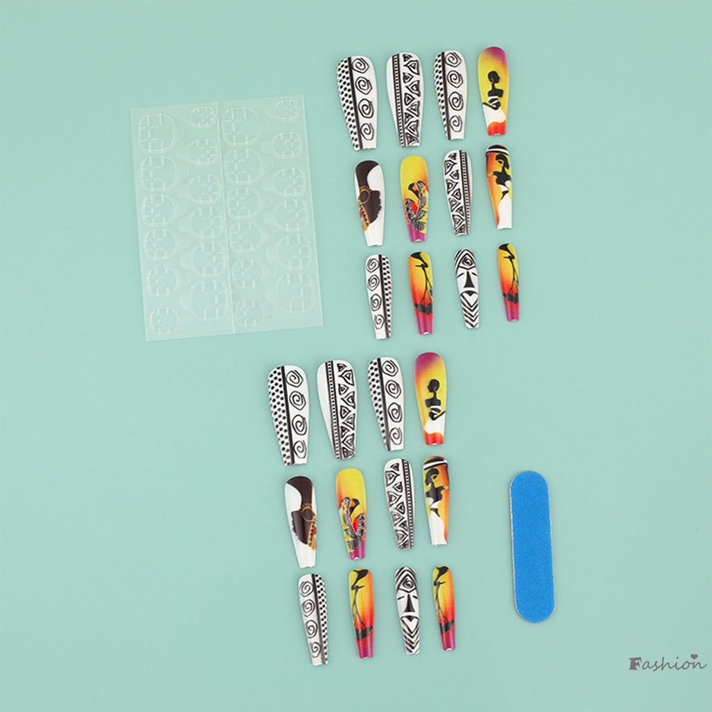 Bộ 24 Móng Tay Giả Thời Trang Tái Sử Dụng Được