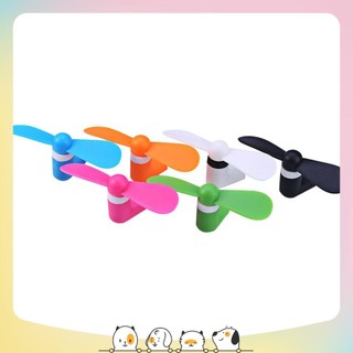 quạt 2 cánh tháo dời gắn điện thoại android cổng MicroUSB, TypeC