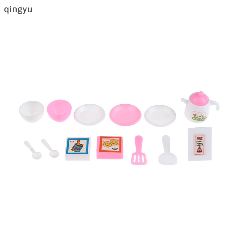 Set 13 Món Đồ Chơi Nhà Búp Bê Gồm Bát / Ấm Trà / Nĩa Tỷ Lệ 1: 12