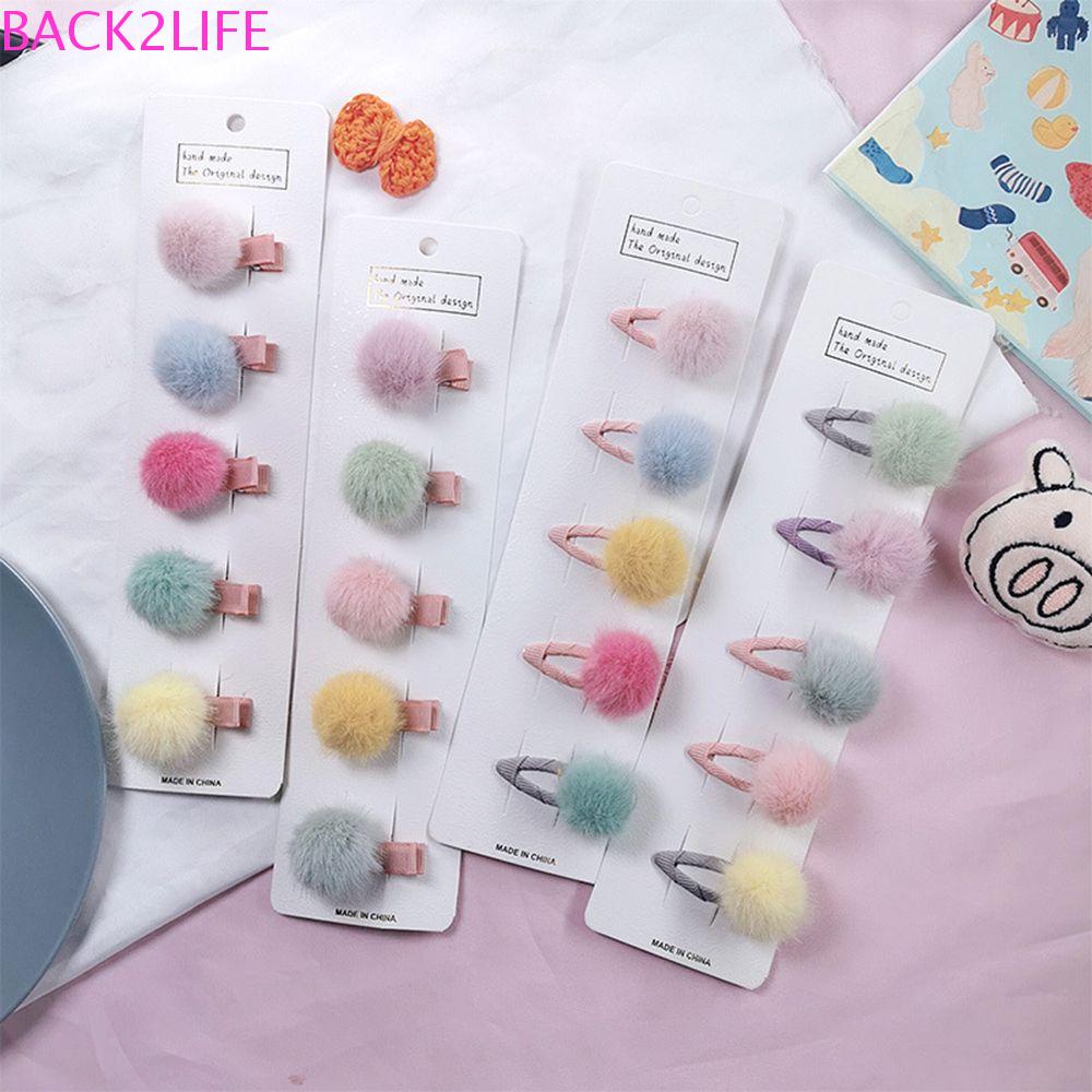 Set 2 Kẹp Tóc Gắn Quả Bông Mềm Mại Dễ Thương