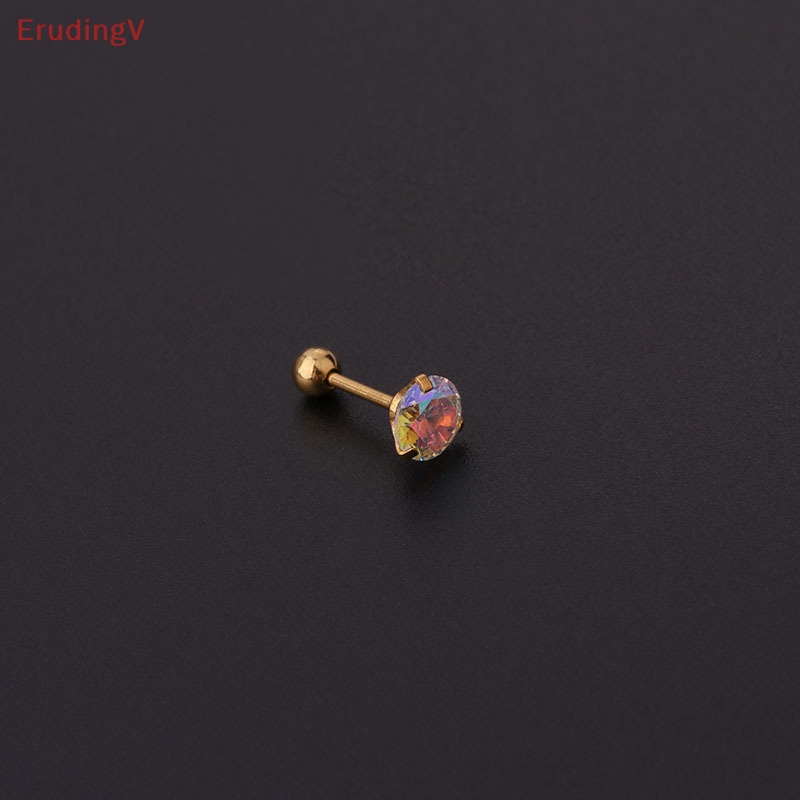 1 Khuyên Tai Dạng Xoắn Ốc Đính Đá Zircon Nhiều Màu Cho Nữ