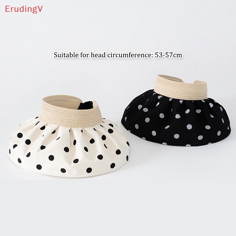 Mũ Vành Rộng Chống Nắng / Tia UV Họa Tiết Chấm Bi Có Thể Gập Lại Dành Cho Nữ