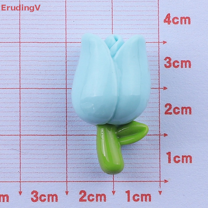 Bộ 10 Cái Cài Tóc Hình Hoa Tulip Bằng Nhựa Resin Dễ Thương DIY
