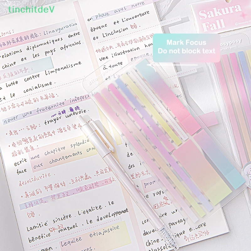 [TinchitdeV] Set 225 Tờ Giấy Ghi Chú Dính Trong Suốt Nhiều Màu Sắc Gradient Đáng Yêu Cho Học Sinh [Mới]