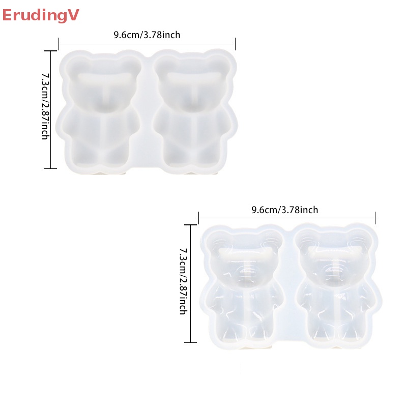 Khuôn Silicone Làm Mặt Dây Chuyền / Bông Tai / Móc Khóa Hình Chú Gấu Nhỏ Xinh