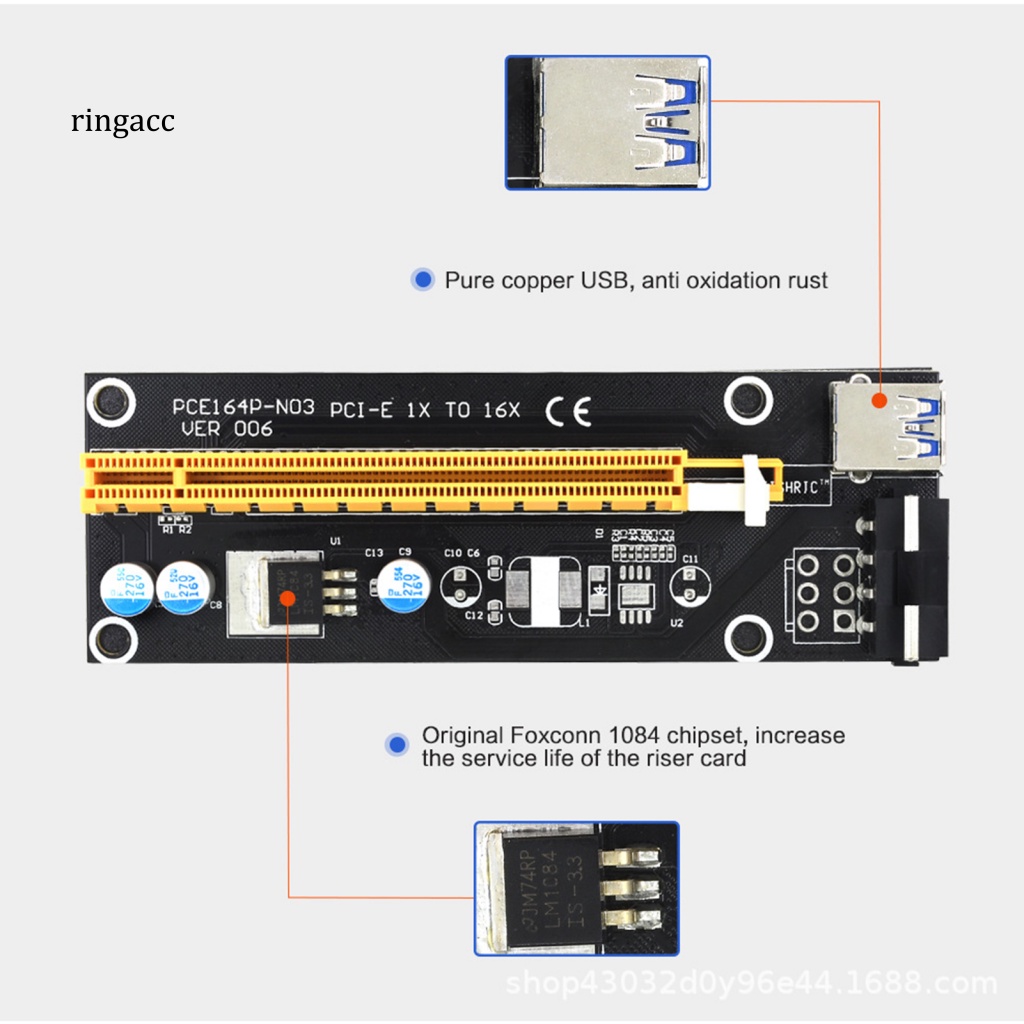 Card Mở Rộng RGA Ver006 Power USB 3.0 PCI-E 1X Sang 16X GPU