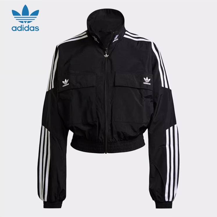 Áo Khoác Gió Cổ Đứng Thêu logo adidas Thời Trang Cho Nữ h22875