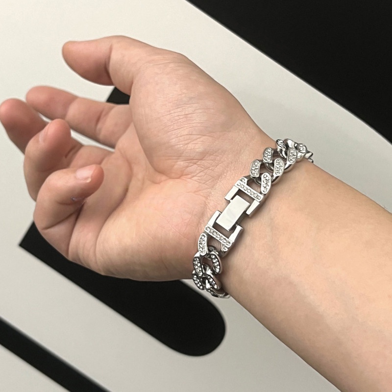 Toàn Bộ Vòng Tay Đính Đá Phong Cách Hip Hop Đơn Giản