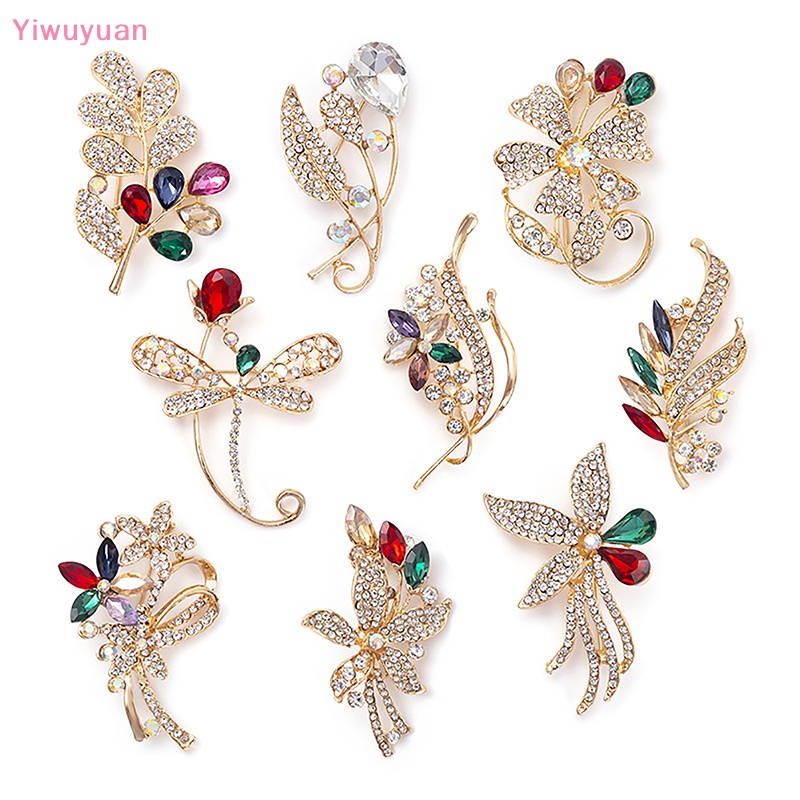 Ghim Cài Áo Hình Hoa Đính Đá Nhiều Màu Sắc Phong Cách Vintage Mới